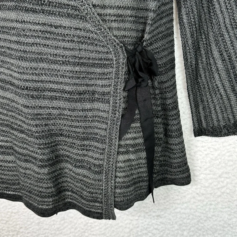 Eileen Fisher Gray Merino Wool Blend Wrap Style Cardigan Top Size‎ S Minimalist